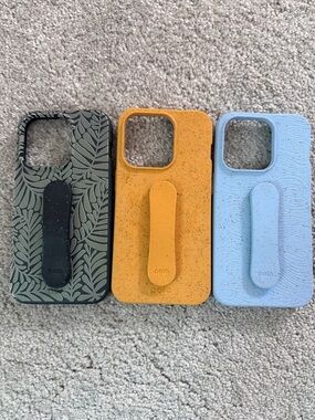 Pela Sustainable Phone Case with Grip - Yellow, Blue, Green
